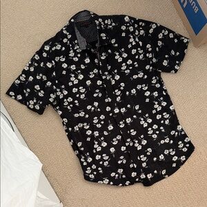 Men's Black Floral Shirt